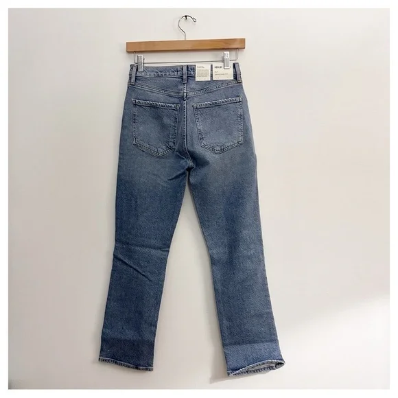 NWT AGolde Riley Straight High Rise crop Whiplash size 25
